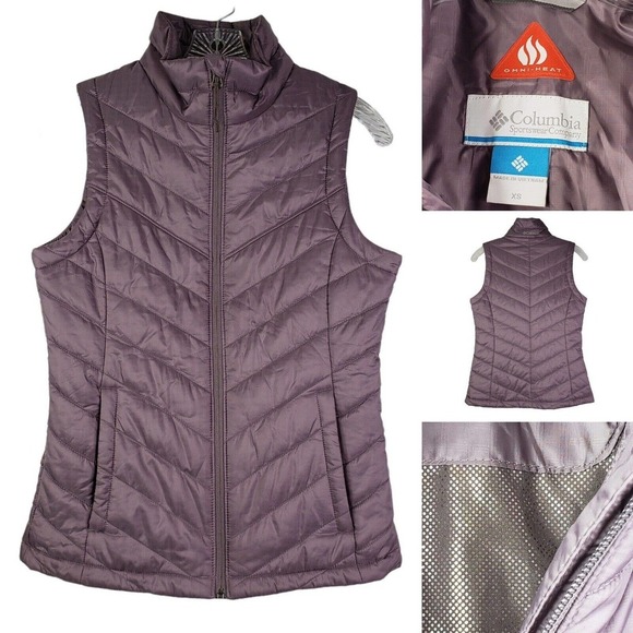 Columbia Jackets & Blazers - Columbia Sportswear Women's XS Omni Heat Purple Sleeveless Quilted Zip Vest